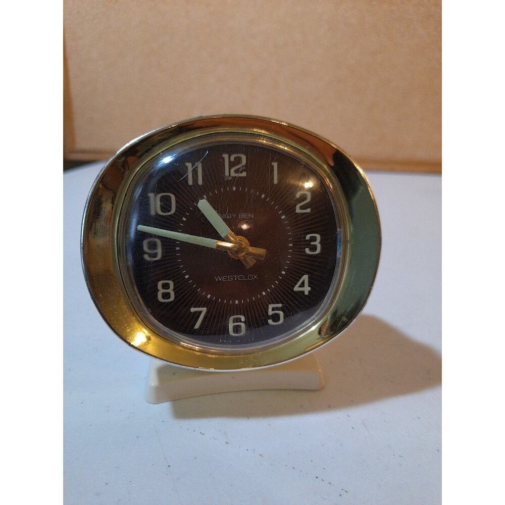 Vintage Westclox Baby Ben Wind Up Alarm Clock Glow In Dark Hands USA for repair